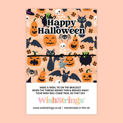 Halloween Collection – Spooky Wish Bracelets & Pocket Hug Tokens | Handmade Keepsakes with Charms & Quotes | Fun Seasonal Gifts Under £5