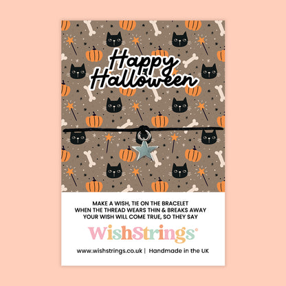 Halloween Collection – Spooky Wish Bracelets & Pocket Hug Tokens | Handmade Keepsakes with Charms & Quotes | Fun Seasonal Gifts Under £5