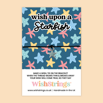 WishStrings Wish Upon a Starfish Wish Bracelet | Seaside Gift | Coastal Keepsake | Beach Lover Gift | Handmade in the UK