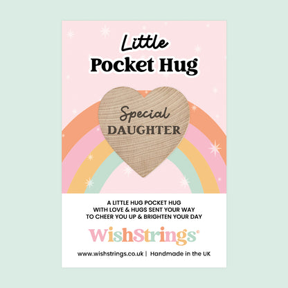 WishStrings Pocket Hug – Special Daughter Keepsake Gift | Mini Heart Token | Thinking of You | Letterbox Hug | Birthday, Support, or Just Because