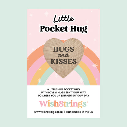 WishStrings Little Pocket Hug | Hugs and Kisses Heart Token | Cute Keepsake Gift | Thinking of You | Letterbox Token for Friends & Loved Ones | XO Hug Gift