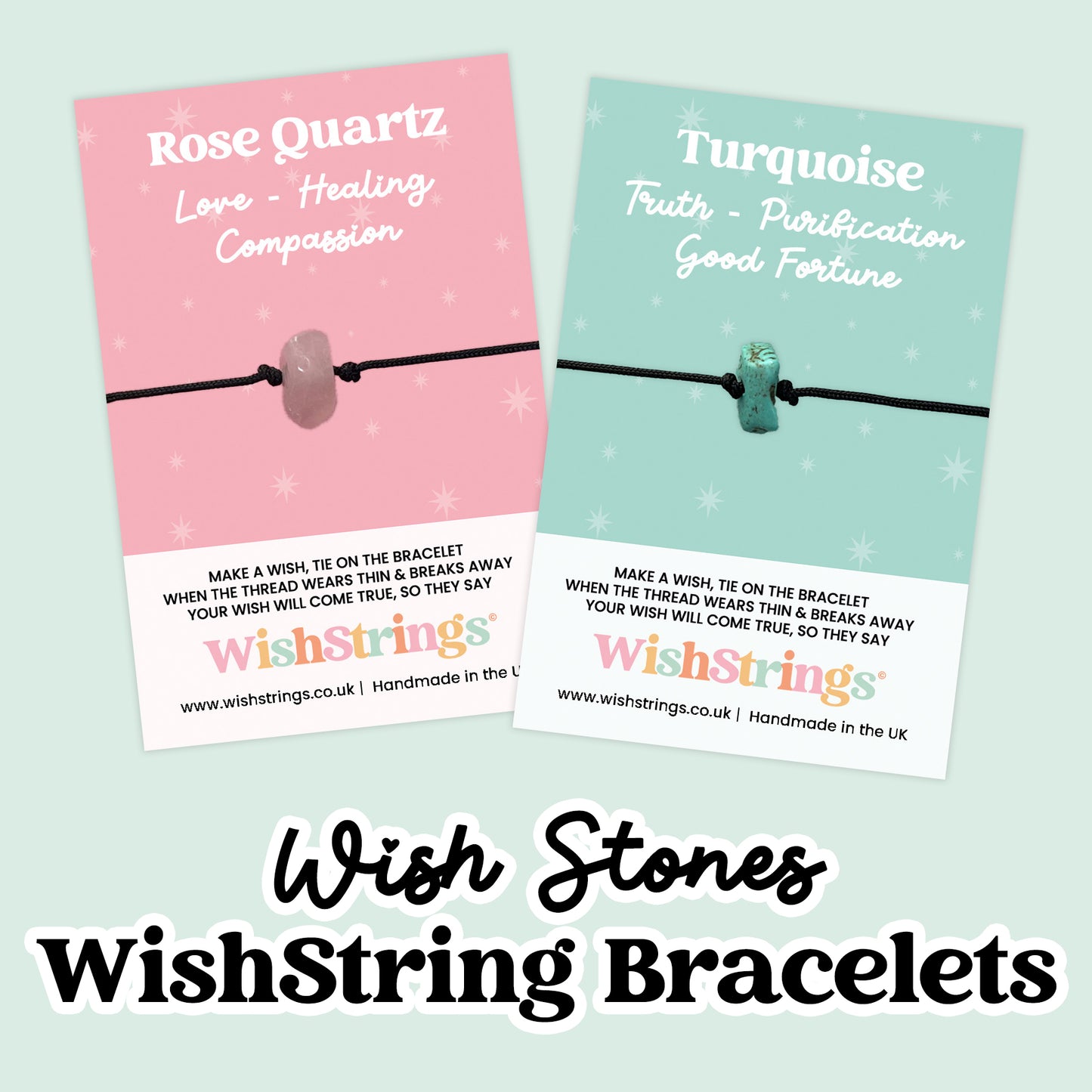 Gemstone WishString Bracelet Collection – Crystal Chip Wish Bracelets | Healing Stone Wishes | Handmade Wellbeing Gifts