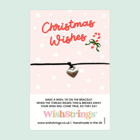 WishStrings Wish Bracelet – Very Merry Christmas | Pink Snowflake Card | Festive Letterbox Gift | Thoughtful Christmas Stocking Filler