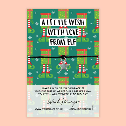 WishStrings Wish Bracelet – A Little Wish with Love from the Elf | Magical Christmas Elf Gift | Keepsake Charm Bracelet | Festive Letterbox Surprise for Children & Loved Ones