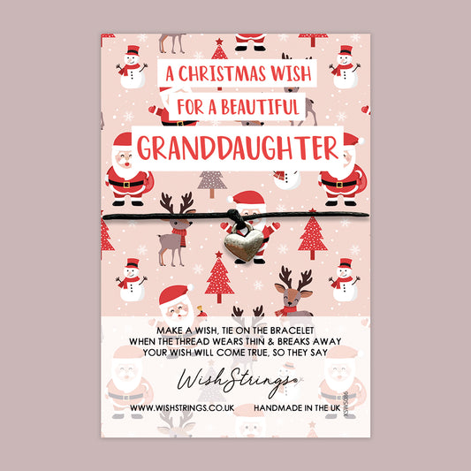 Christmas Wish for a Beautiful Granddaughter - WishStrings Wish Bracelet