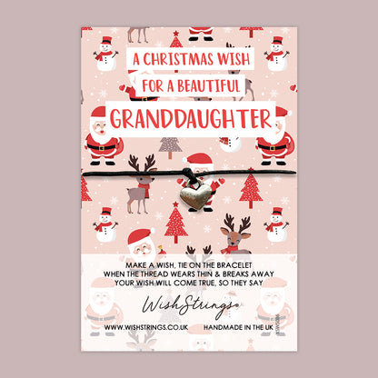 Christmas Wish for a Beautiful Granddaughter - WishStrings Wish Bracelet