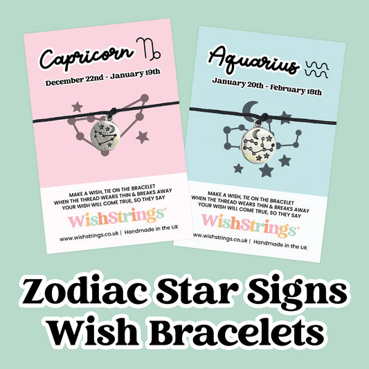 Zodiac Star Sign Collection – WishStrings Wish Bracelets | Handmade Astrology Gifts | Constellation Charm Bracelets for All 12 Star Signs