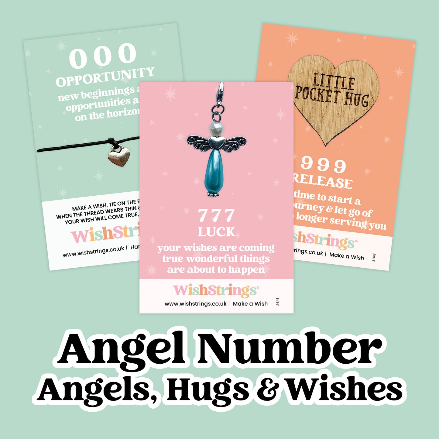 Angel Number Collection – Wish Bracelets, Pocket Hug Tokens & Angel Clip-On Charms | Spiritual Keepsakes with Numerology Meanings | Uplifting Gifts of Guidance & Positivity