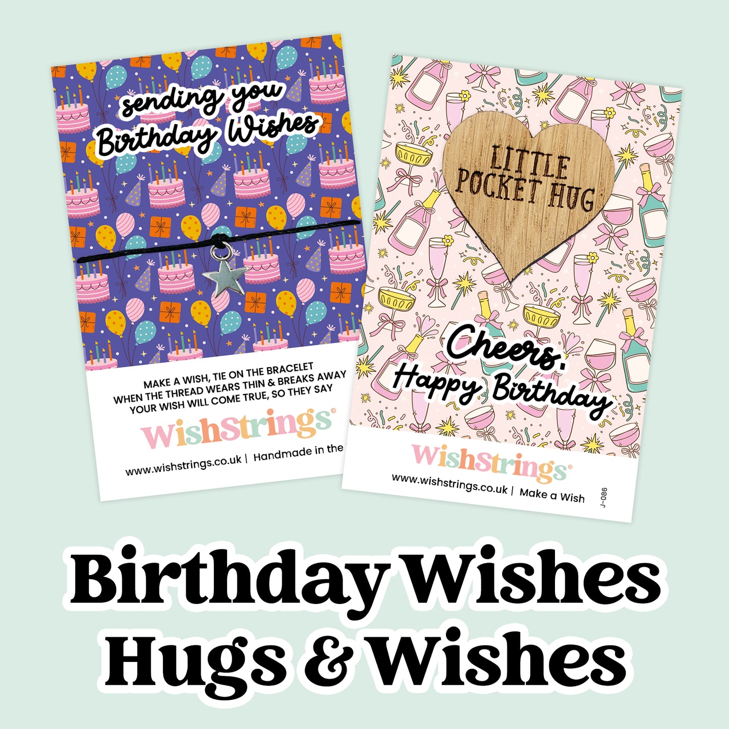 Birthday Collection WishStrings & Pocket Hugs | Thoughtful Keepsakes for Birthday Hugs & Wishes | Choose Your Design