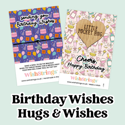 Birthday Collection WishStrings & Pocket Hugs | Thoughtful Keepsakes for Birthday Hugs & Wishes | Choose Your Design