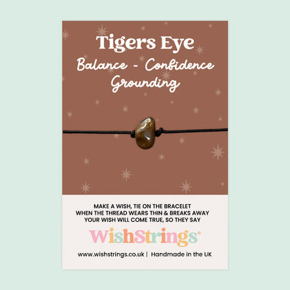 Tigers Eye - Gemstone Chip WishStrings Wish Bracelet