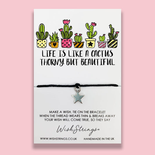 SALE - Life is like a Cactus - WishStrings Wish Bracelet - S083
