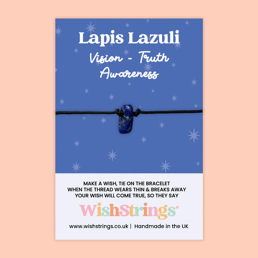 Lapis Lazuli - Gemstone Chip WishStrings Wish Bracelet