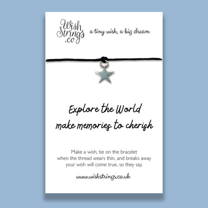 SALE - EXPLORE (B&W) - WishStrings Wish Bracelet - S172★