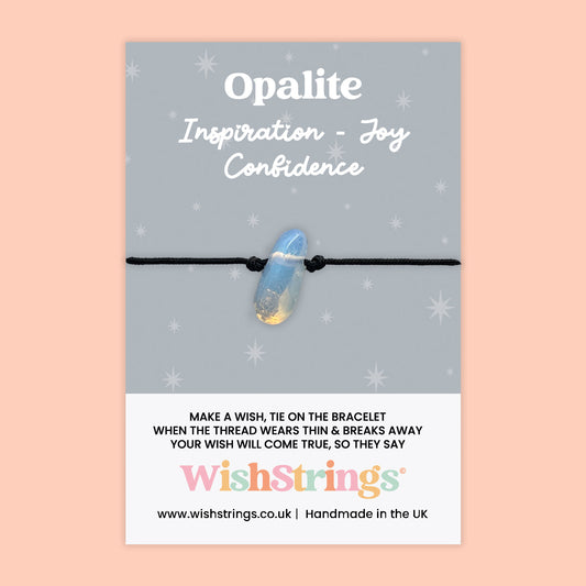 Opalite - Gemstone Chip WishStrings Wish Bracelet