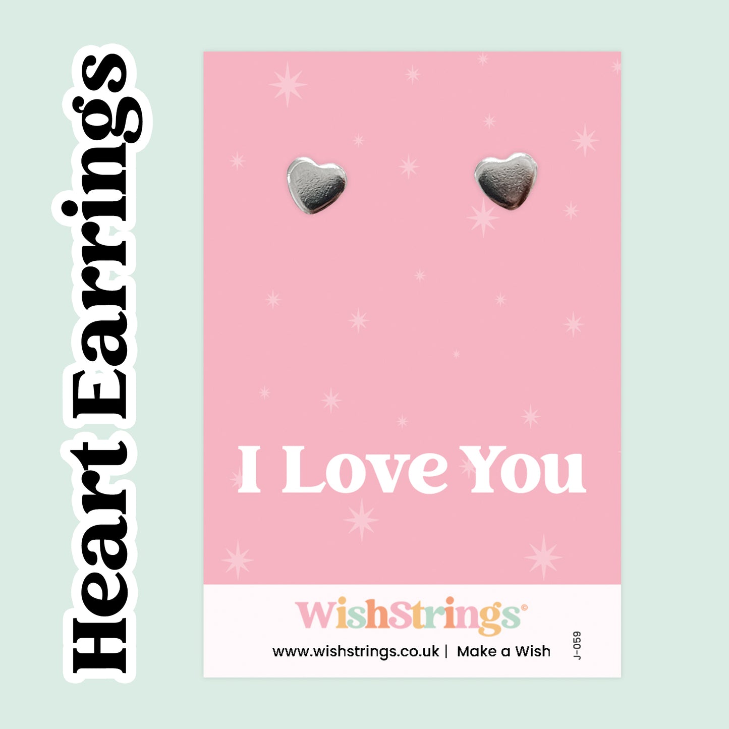 Heart Stud Earrings- Choose Design | Stainless Steel Earrings on Themed Gift Card | Choose Your Own Design for All Occasions