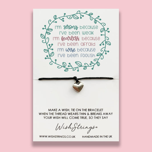 SALE - I'M STRONG BECAUSE - WishStrings Wish Bracelet - S037♥