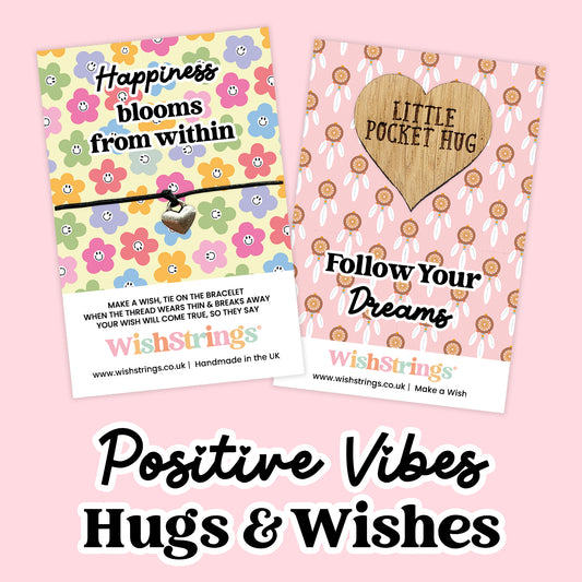 Positive Vibes Collection – WishStrings & Pocket Hugs | Encouragement Gifts | Handmade Positive Keepsakes
