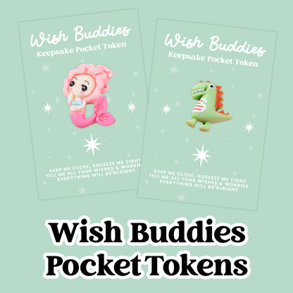 Wish Buddies Collection – Resin Pocket Tokens with Cute Characters | Handmade Keepsakes on Gift Cards | Thoughtful Little Gifts Under £5