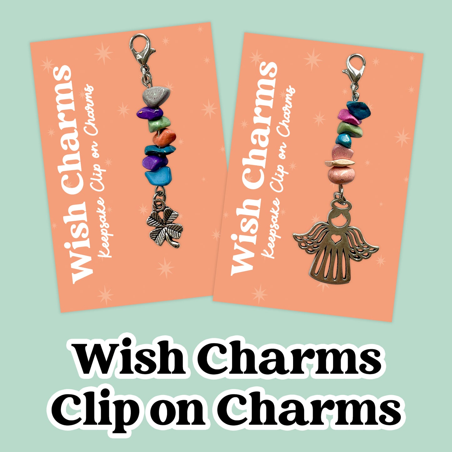 Wish Charm Collection – Keepsake Clip-On Charms | Handmade Lucky Tokens with Inspiring Quotes | Thoughtful Gifts & Everyday Positivity