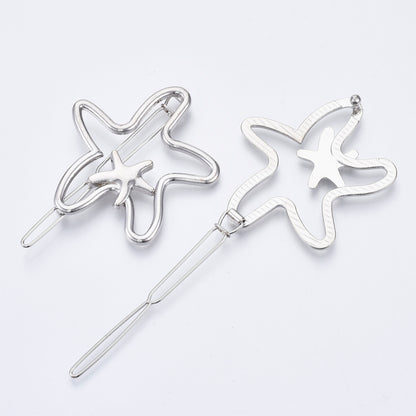 Silver Starfish - Hair Slide