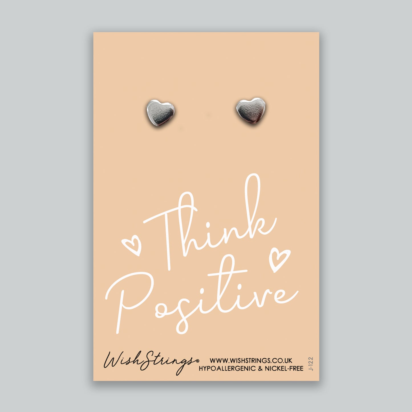 Think Positive - Silver Heart Stud Earrings | 304 Stainless - Hypoallergenic