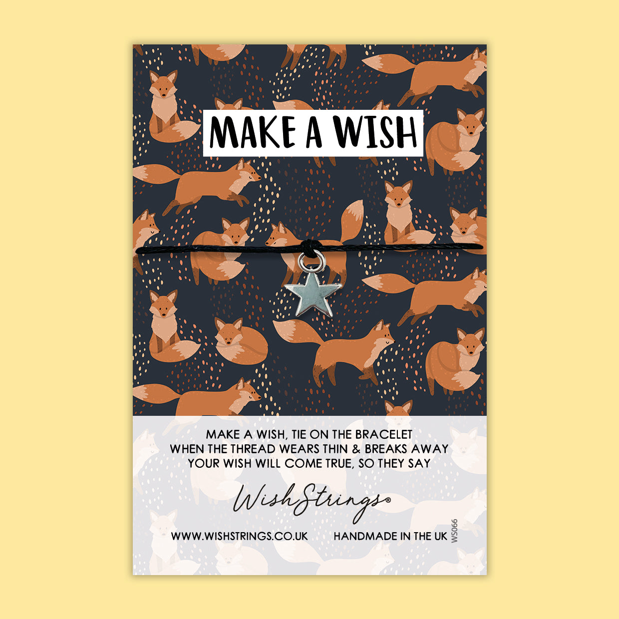 make a wish, fox pattern, WishStrings wish bracelet