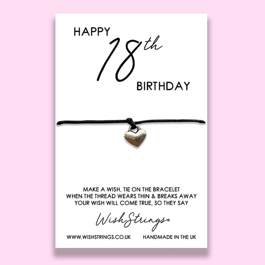18th Birthday - WishStrings Wish Bracelet - Friendship Bracelet with Quote Card | Birthday Gift
