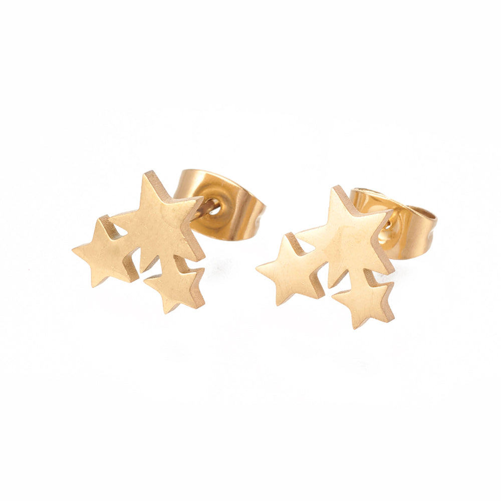 Golden Stars - Stud Earrings