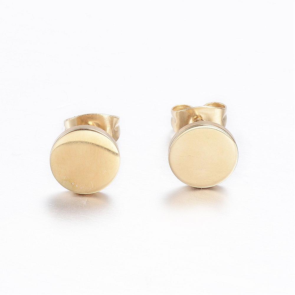 Gold circle stud on sale earrings