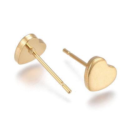 Gold Heart - Stud Earrings