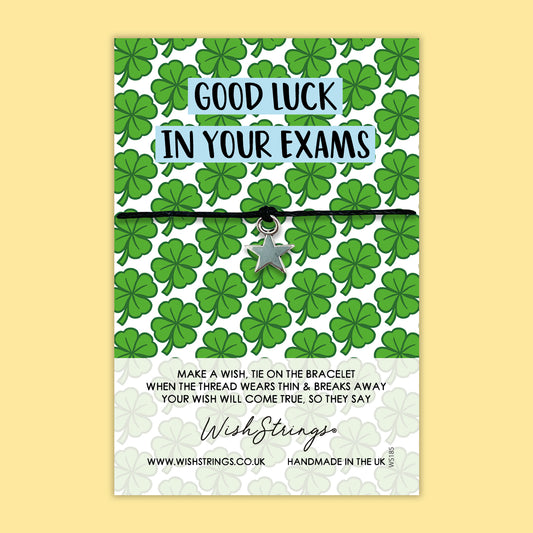 good luck in your exams, lucky charm, WishStrings wish bracelet
