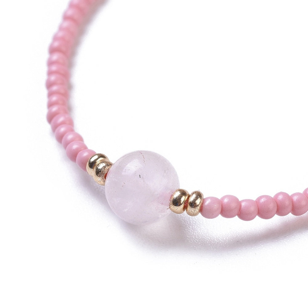Rose Quartz Beaded - Friendship Bracelet