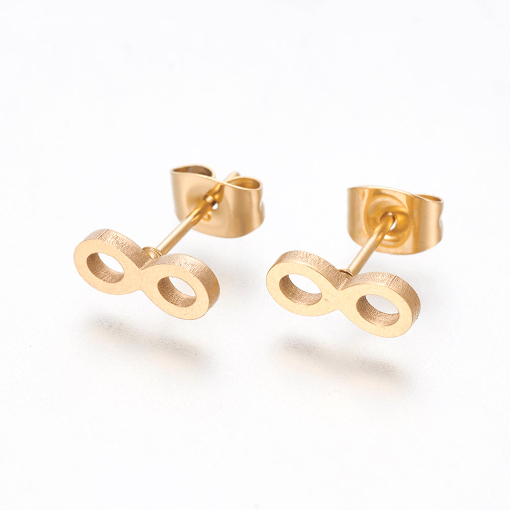 Gold Infinity - Stud Earrings
