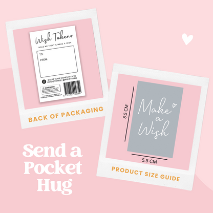 Make a Wish - Little Pocket Hug - Wooden Heart Keepsake Token