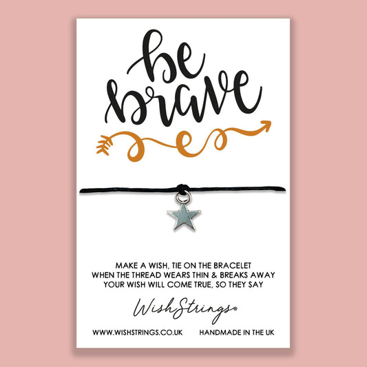 Be Brave - WishStrings Wish Bracelet - Friendship Bracelet with Quote Card | Positive Affirmation Quote