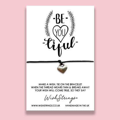 Be-you-tiful - WishStrings Wish Bracelet - Friendship Bracelet with Quote Card | Positive Affirmation Quote