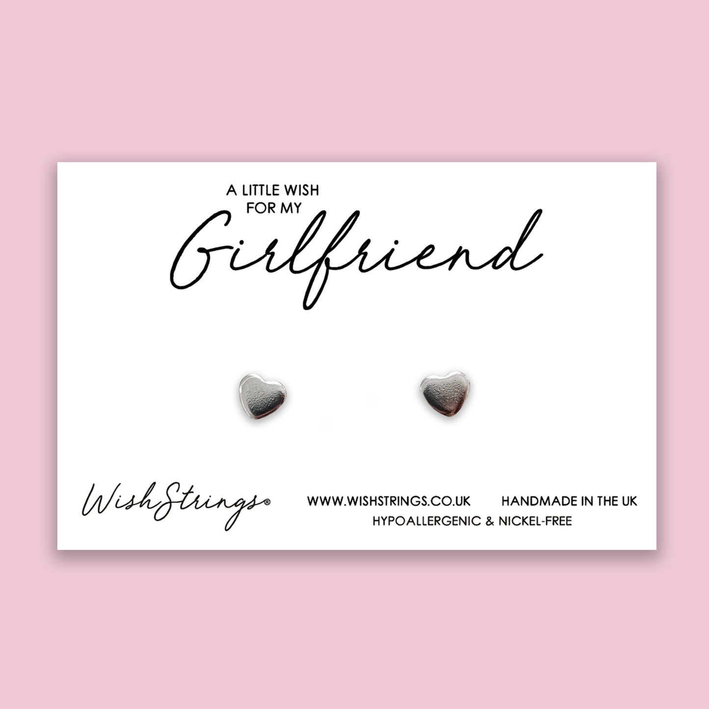 Girlfriend - Silver Heart Stud Earrings | 304 Stainless - Hypoallergenic