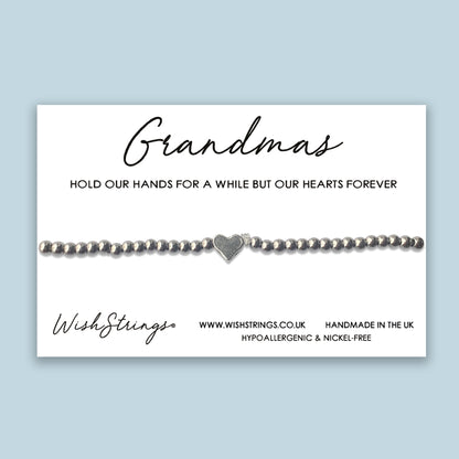 Grandmas hold our hands - Heart Stretch Bracelet