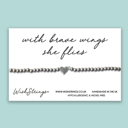 Brave Wings - Heart Stretch Bracelet