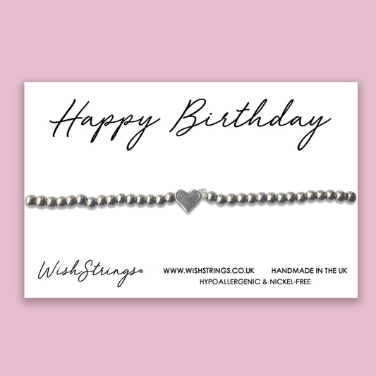 Happy Birthday - Heart Stretch Bracelet