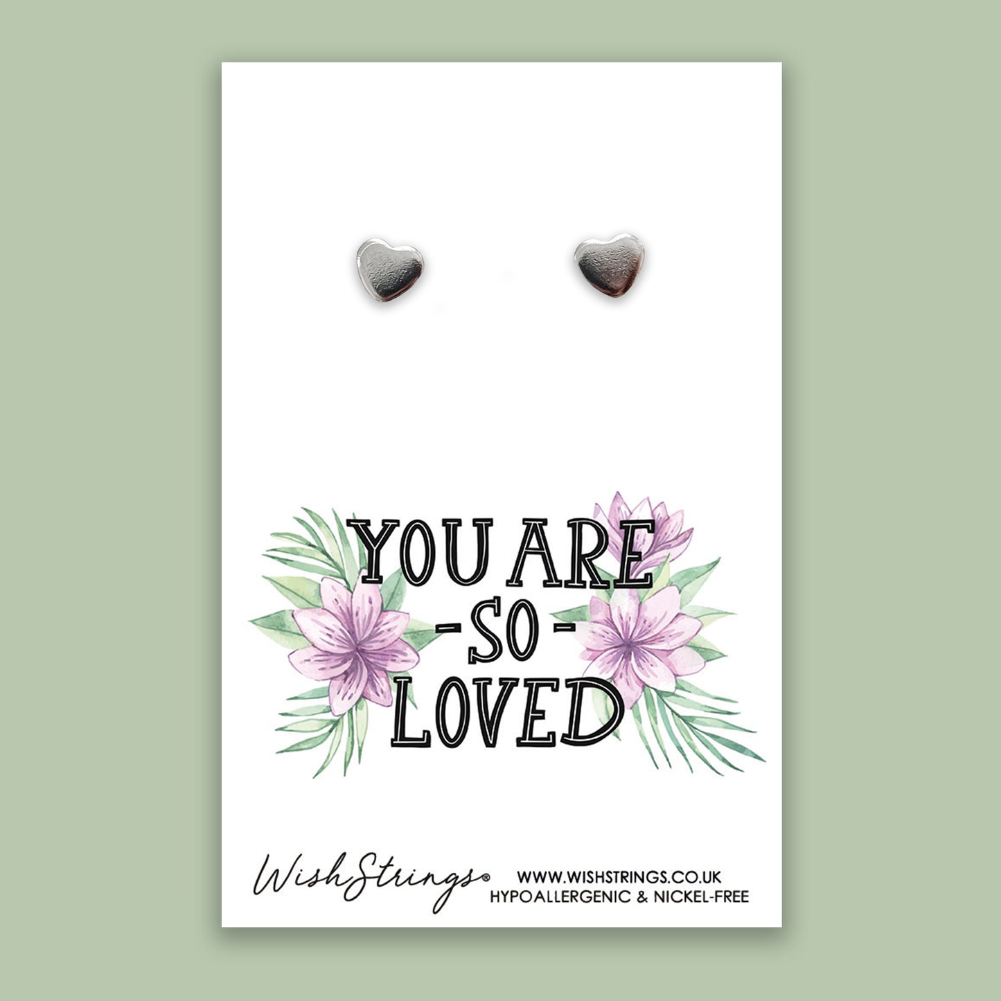 You are so Loved - Silver Heart Stud Earrings | 304 Stainless - Hypoallergenic
