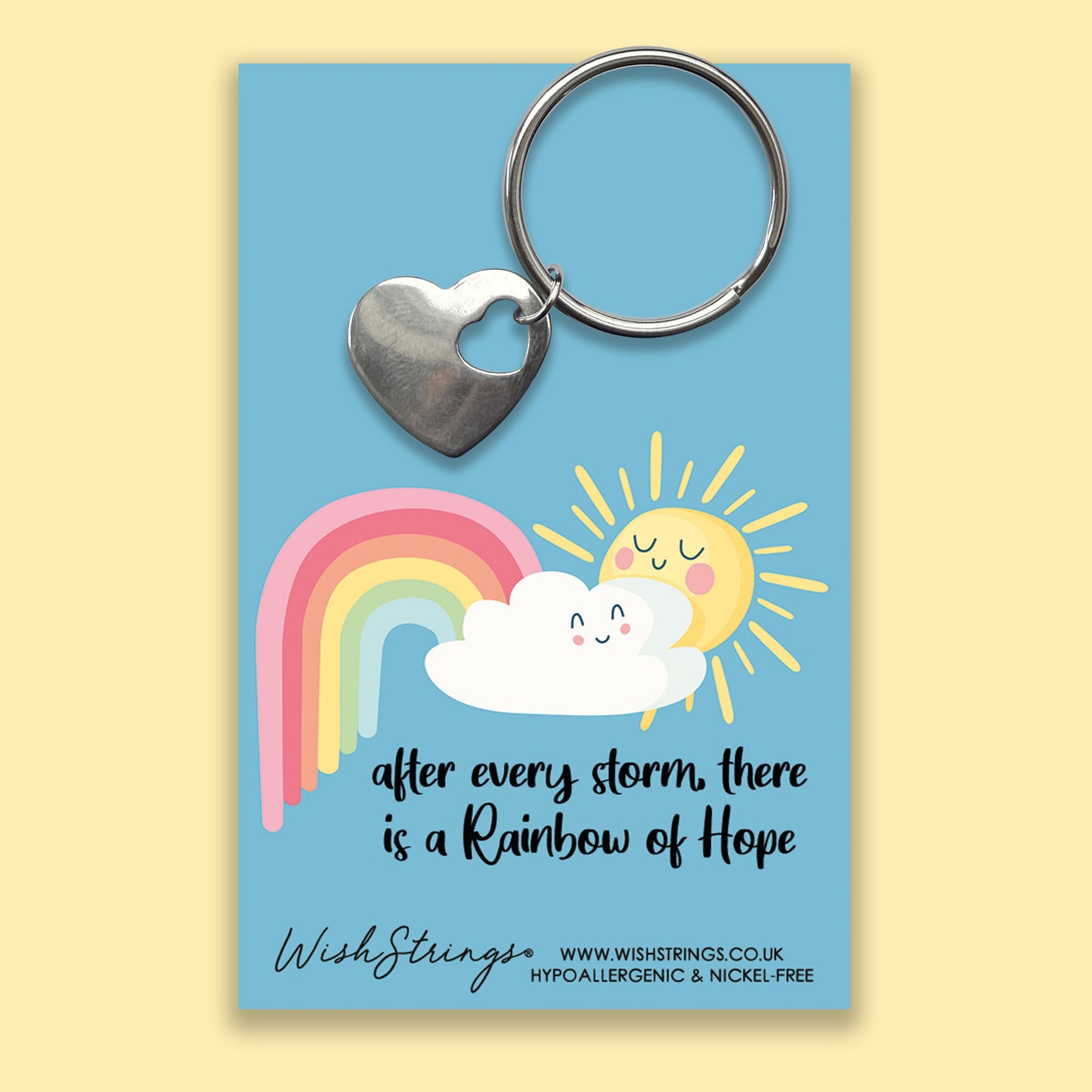 Rainbow Hope - Heart Keyring