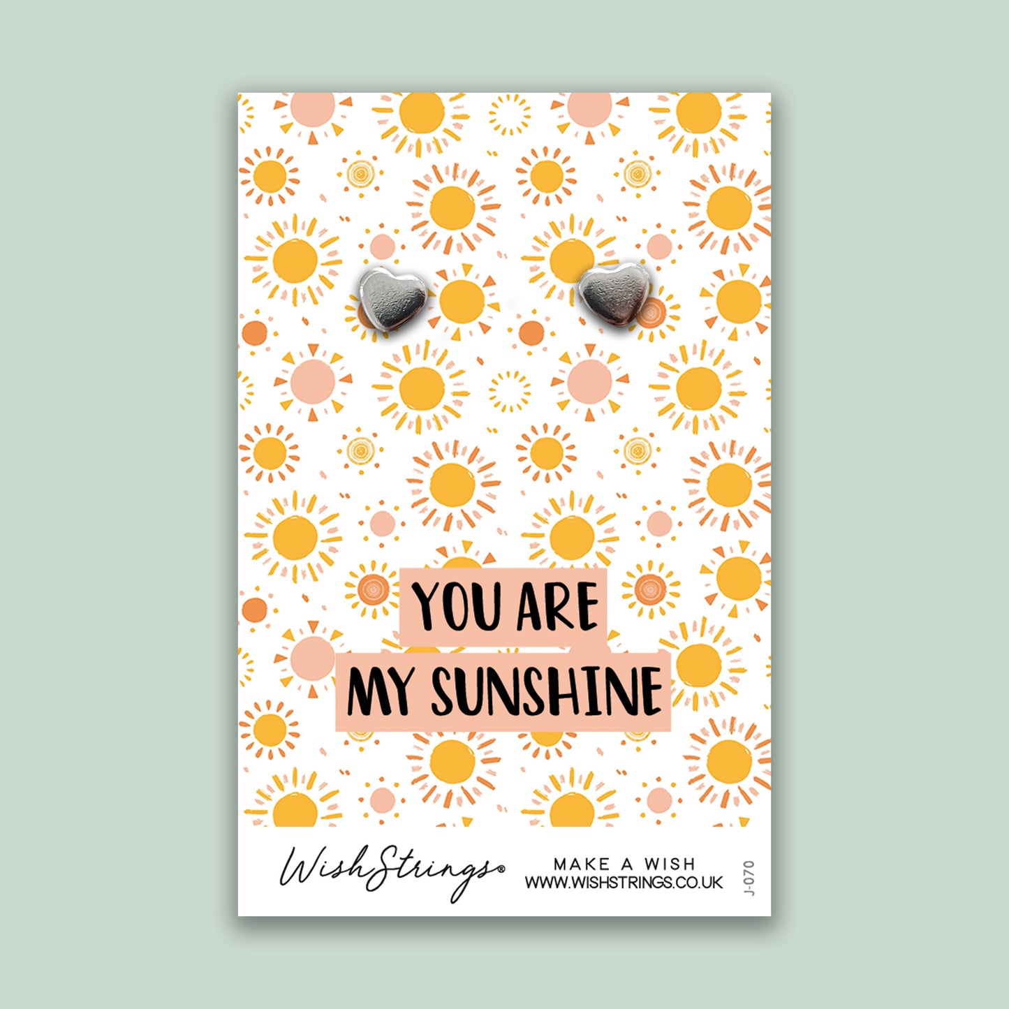 You are my Sunshine - Silver Heart Stud Earrings | 304 Stainless - Hypoallergenic