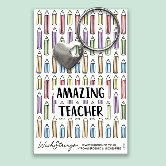 Amazing Teacher - Heart Keyring