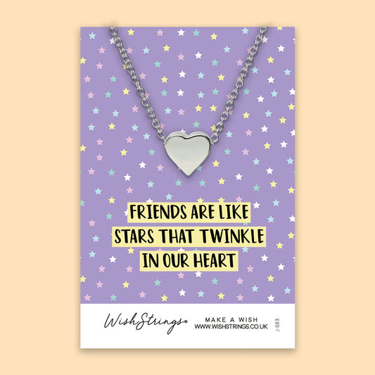 Friends are like Stars - Heart Necklace