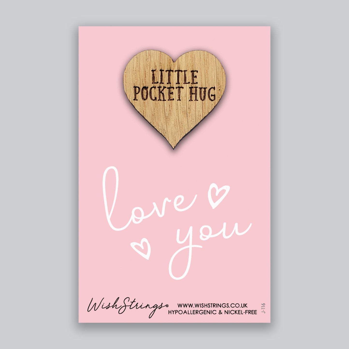Wooden Little Pocket Hug Heart Tokens for Loved Ones in need of a Hug Gift  - Little Gifts With Love