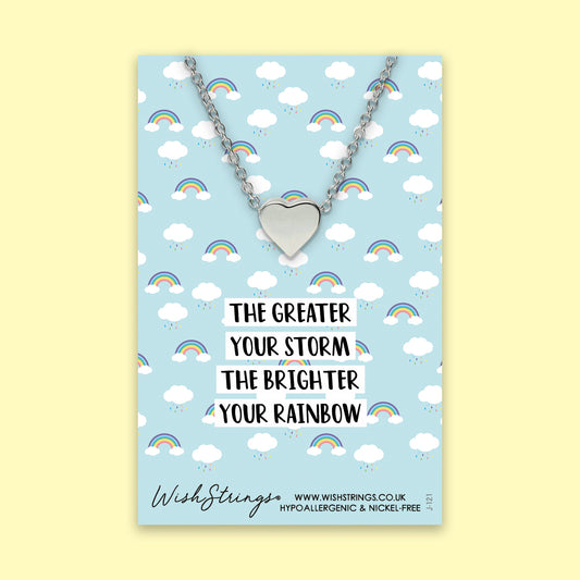 Greater Storm, Brighter Rainbow - Heart Necklace