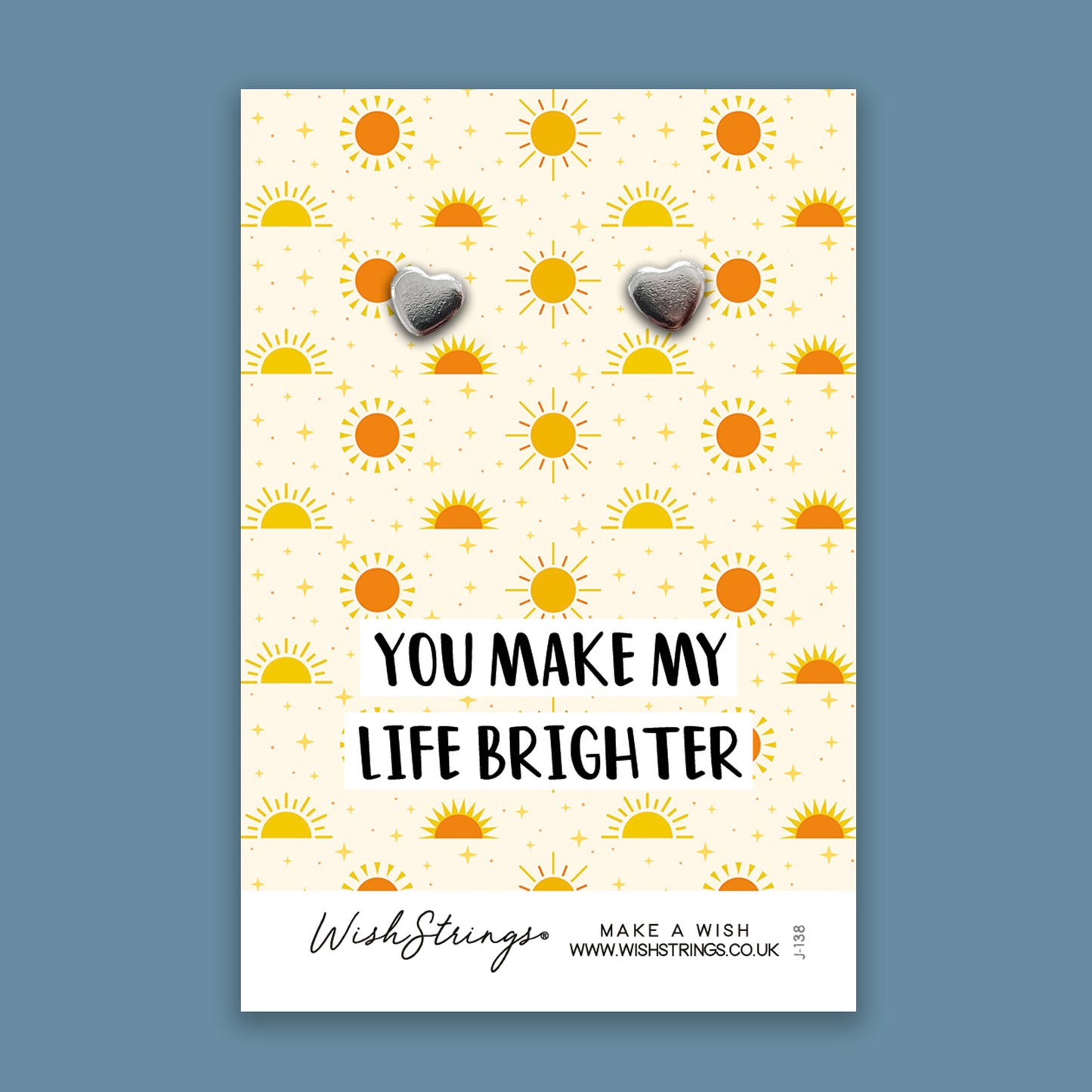 You make my life brighter - Silver Heart Stud Earrings | 304 Stainless - Hypoallergenic