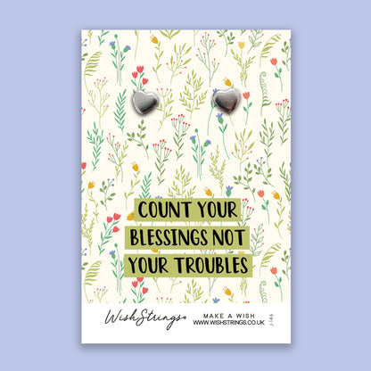 Count your Blessings - Silver Heart Stud Earrings | 304 Stainless - Hypoallergenic